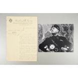 Benito Mussolini (1883 - 1945) Rare Document with Original Signature dated 1925.