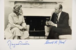 Margaret Thatcher and Gerald Ford Original Signatures and photograph.