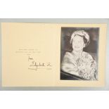 Queen Elizabeth The Queen Mother (1900 - 2002) Original Signed Christmas Card 1959.