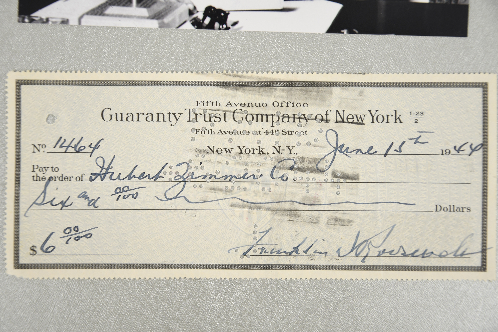 Franklin D Roosevelt (1882 - 1945) Signed cheque dated 1944. - Image 2 of 2