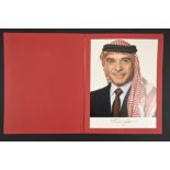 Hussein of Jordan (1935 - 1999) Original signature on photograph.