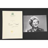 Margaret Thatcher (1925 - 2013) Original Signature on headed paper.