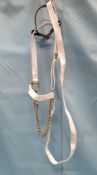 White Welsh Show Halter with Brass Lead & Chain