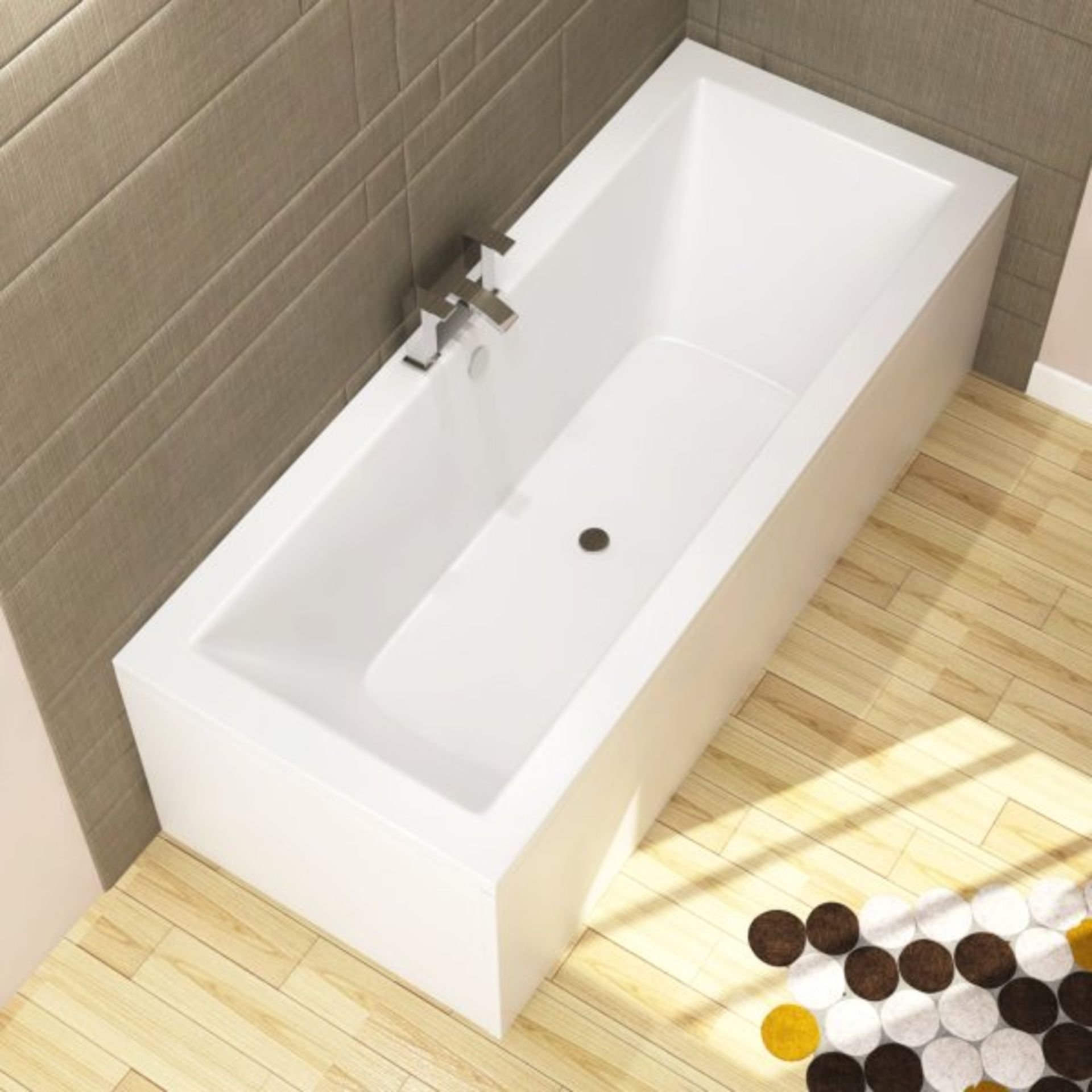 New (L1) 1700x700mm Square Double Ended Bath. RRP £449.99. This Double ended Bath is Perfect f...