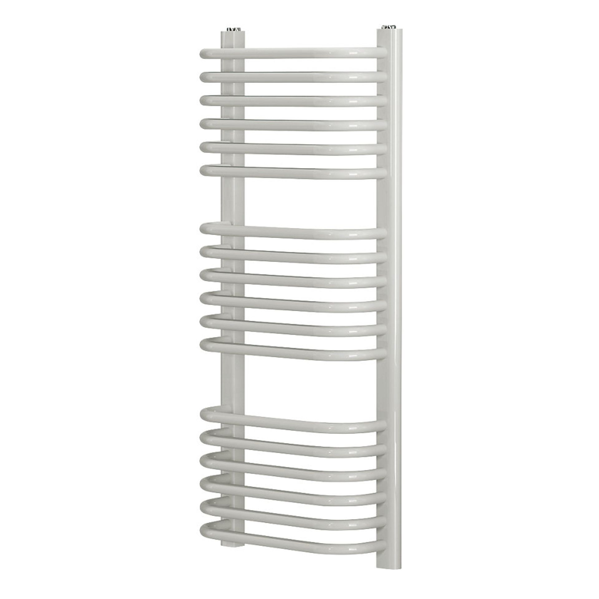 New (G56) 900x400mm White Curved D-Bar Towel Radiator. High Quality Powder-Coated Steel Constr... - Image 2 of 2