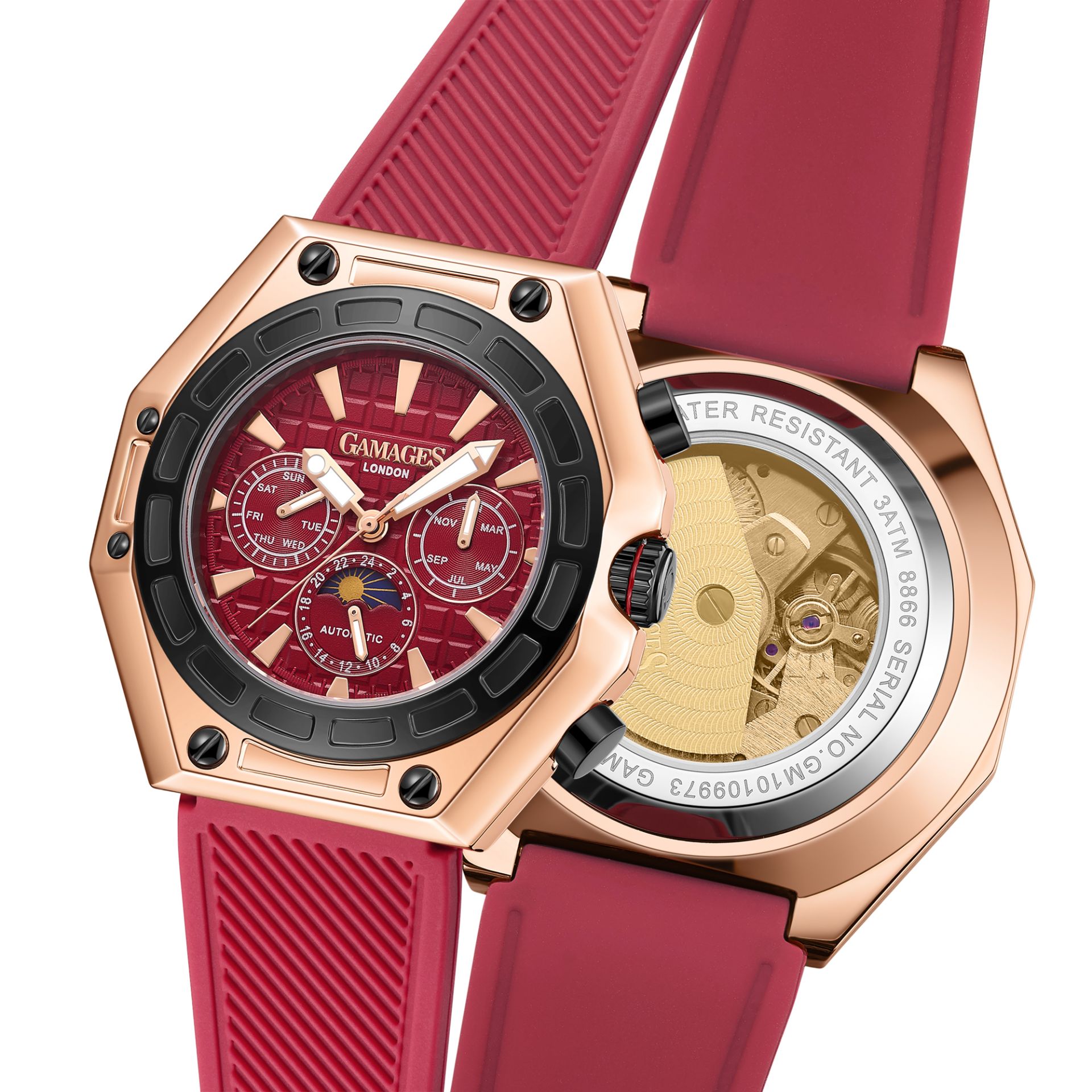 Limited Edition Hand Assembled Gamages Vault Automatic Rose Red Ð 5 Year Warranty & Free Delivery - Image 4 of 5