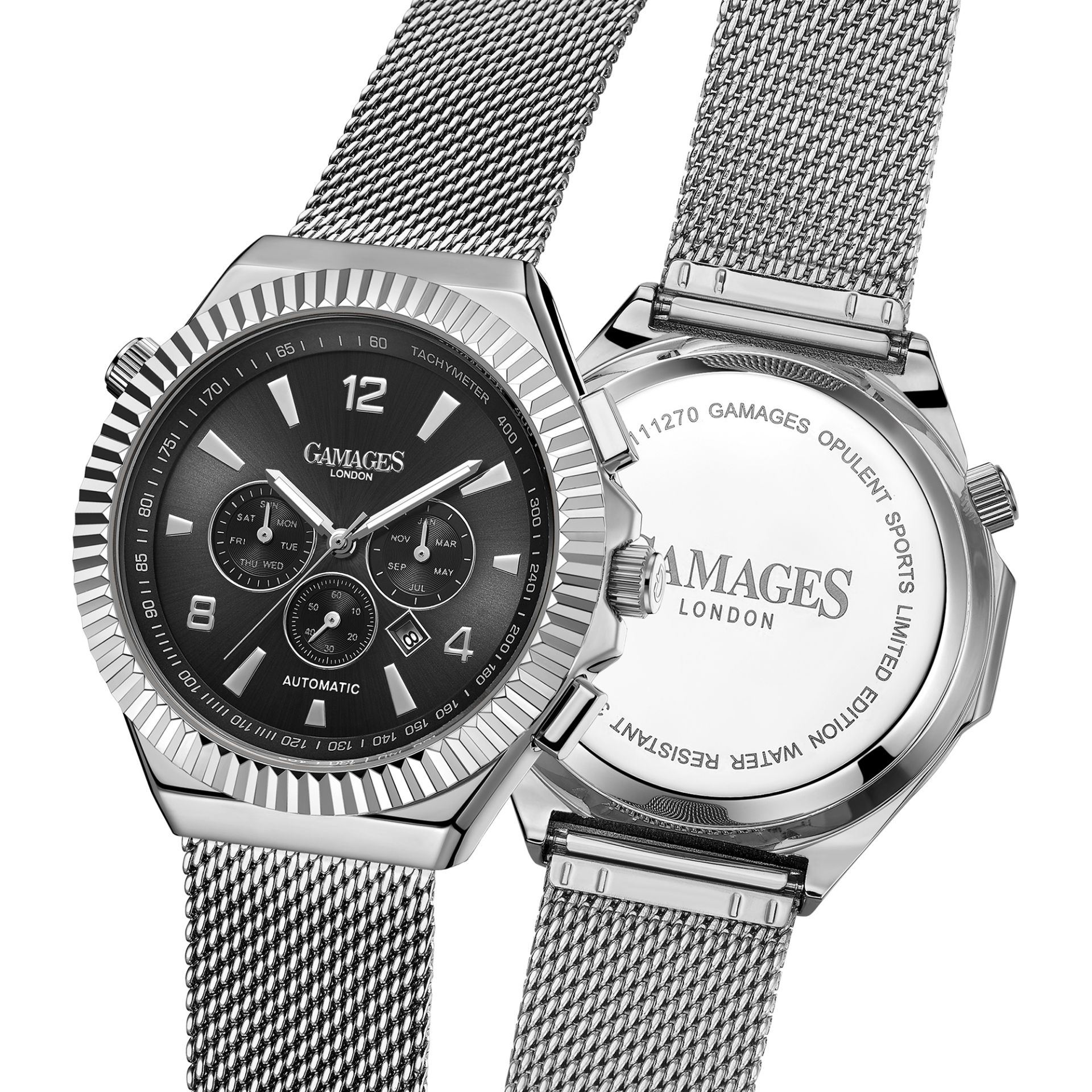 Ltd Edition Hand Assembled Gamages Opulent Sports Automatic Steel Ð 5 Year Warranty & Free Delivery - Image 3 of 5