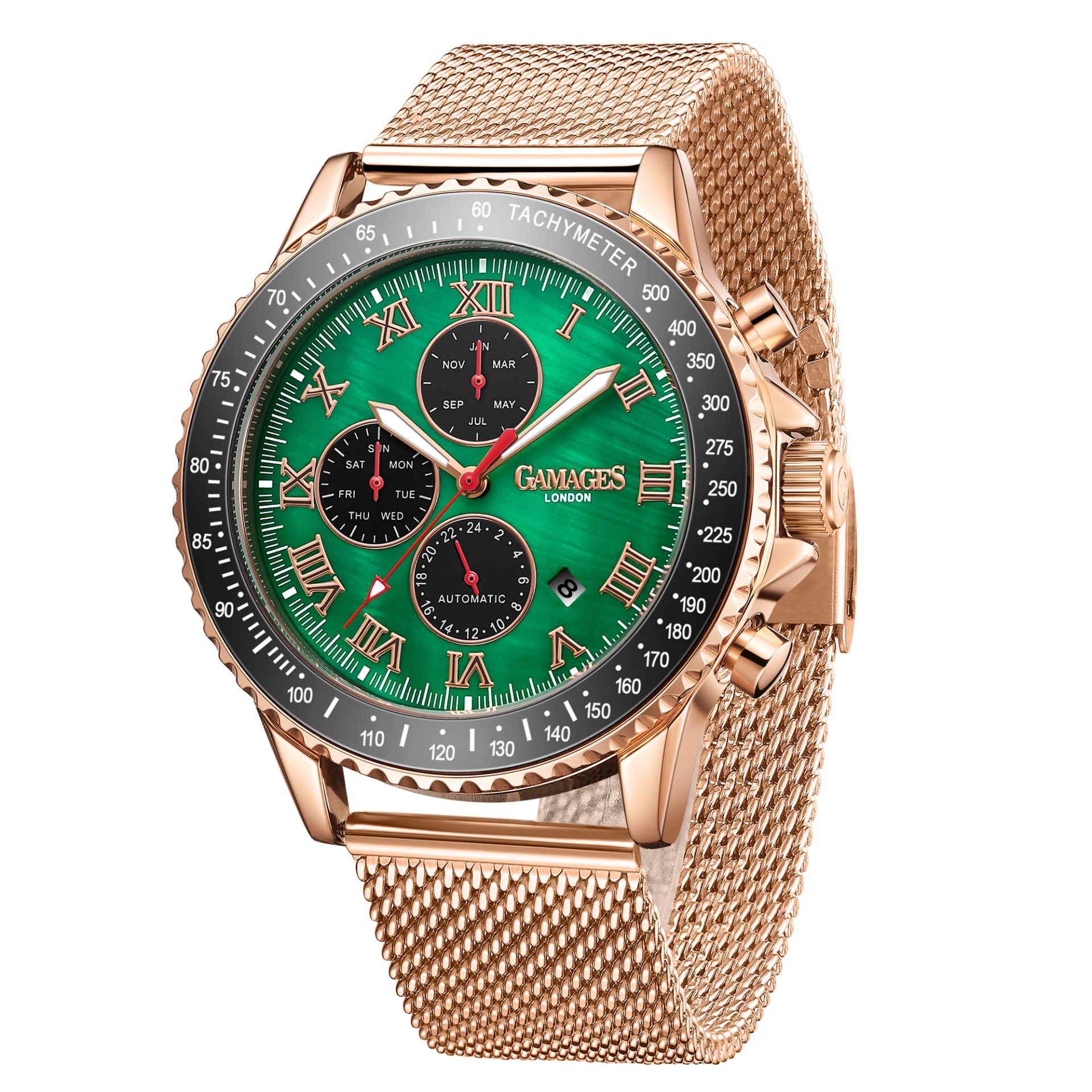 Ltd Edition Hand Assembled Gamages Pinnacle Automatic Rose GreenÐ 5 Year Warranty & Free Delivery - Image 4 of 5