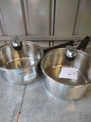 2 x Tefal pans with lids Grade U