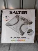 Salter ultra slim glass scales- RRP £20 Grade U