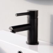 New & Boxed Black Basin Mixer Tap Iker. TB3021.Contemporary Matte Black Finish 35mm Mixer Cart