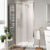 New & Boxed 700mm - 8mm - Premium Easy clean Hinged Shower Door. RRP £499.99.H82600Cp. 8mm Eas