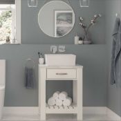 New (J19) Manhattan 600mm Floor Standing Vanity Unit Counter Top White Ash. RRP £410.00. Comes