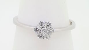 9ct (375) White Gold 0.26ct Diamond Cluster Ring