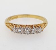 Vintage 18ct (375) Yellow Gold Five Stone 0.45ct Diamond Eternity Ring