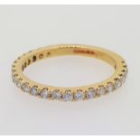 Handmade 18ct (750) yellow Gold 0.25ct 3/4 Claw Set Eternity Ring