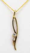 9ct (375) Yellow Gold 0.11ct Diamond Pendant