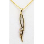 9ct (375) Yellow Gold 0.11ct Diamond Pendant