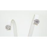 18ct (750) White Gold 0.50ct Diamond Cluster Stud Earrings