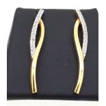 18ct (750) Yellow Gold Diamond Long Stud Earrings
