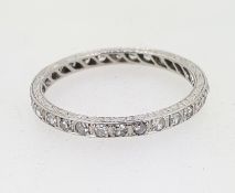 Platinum 0.50ct Diamond Full Eternity Ring with Engraved Sides