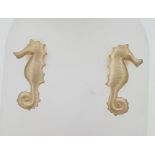 9ct (375) Yellow Gold Seahorse Stud Earrings