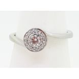 9ct (375) White Gold 0.80ct Diamond Crossover Ring