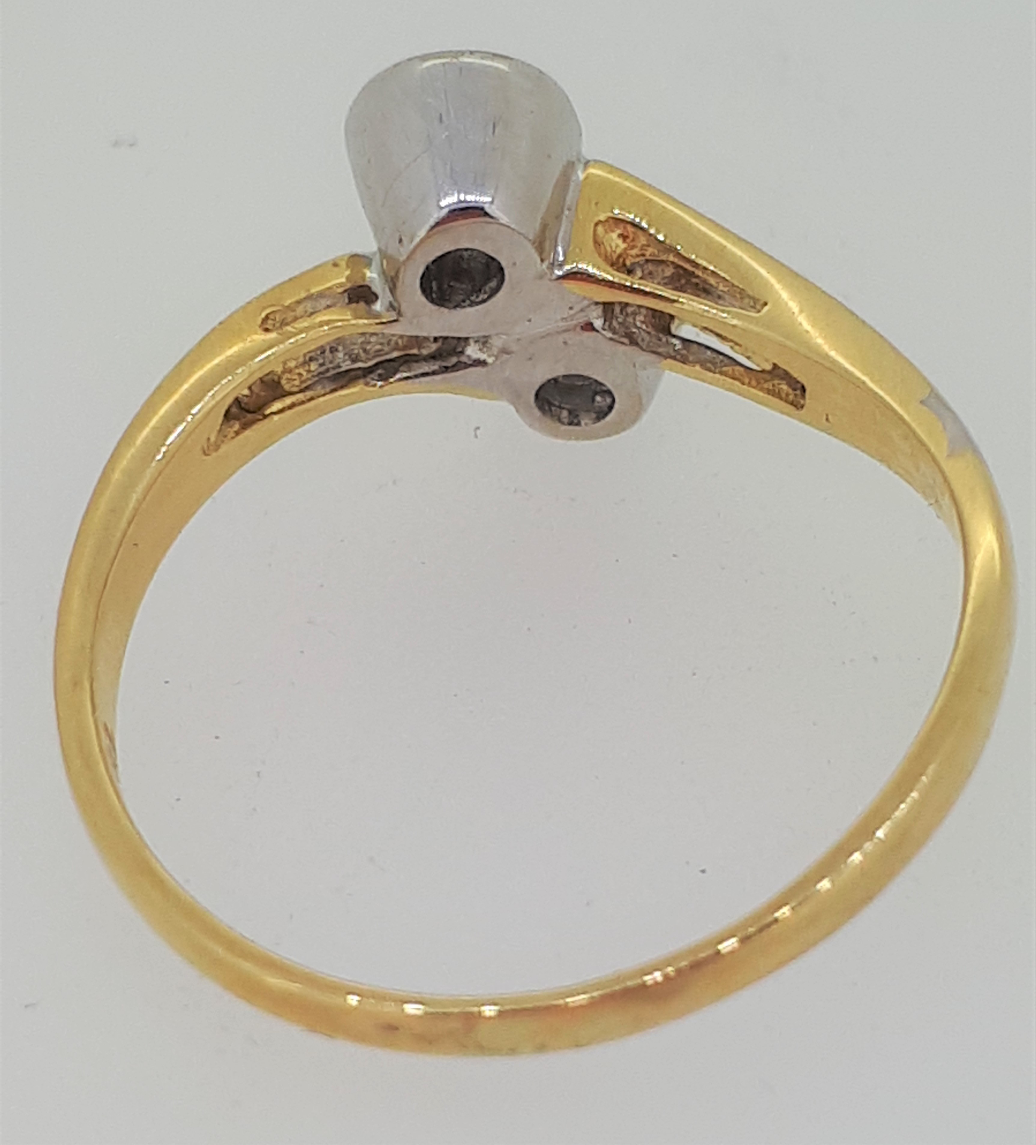 18ct (750) Yellow Gold 0.40ct Twin Diamond Ring - Image 4 of 7