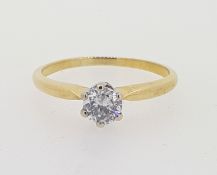 Yellow Gold 0.35ct Diamond Solitaire Ring