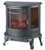 (R7P) 2x Arlec 1800W Electric stove With Realistic Log Flame Effect Black Finish (1x No Box)