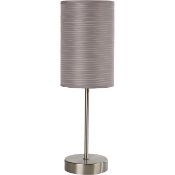 (R6N) Lighting. 8 Items. 3x Pleated Stick Lamp Twin Pack Steel Grey, 3x Pastel Pink Glass Lamp, 1