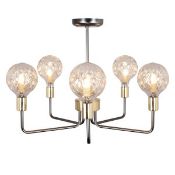 (R5H) Lighting. 5 Items. Mixed Lot To Inc Light Boutique Cognac 5 Light Ceiling Fitting, 2x Verve