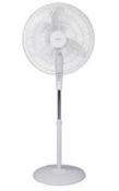 (R10J) 2x Mistral Floor Fans White & 1x Desk Fan White