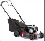 (R10I) 2x Qualcast Mowers. 1x Briggs & Stanton 500E Series 140cc Petrol & 1x Hover Collect 1500W