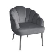 (R6J) Furniture. 1x Scallop Chair Grey With Rip