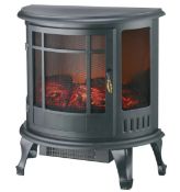 (R7O) 1x Arlec 1800W Electric Stove Heater With Realistic Flame Effect Black Finish