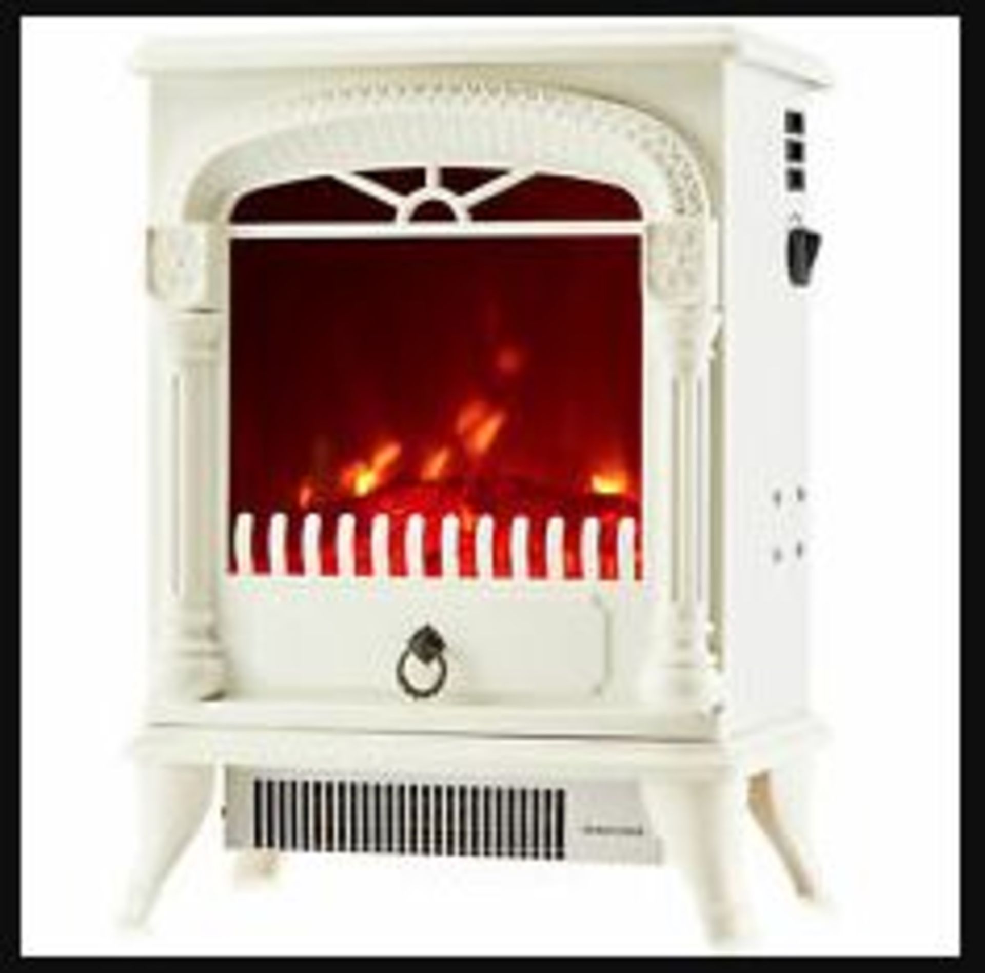 (R7N) 2x Arlec 2000W Electric Stove Heater With Realistic Log Flame Effect White Finish (No Boxes