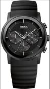 Hugo Boss 1512639 Men's All Black Rubber Strap Quartz Chronograph Watch  Item Description.Brand: