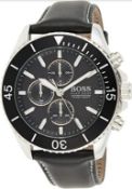 Hugo Boss 1513697 Men's Ocean Edition Black Leather Strap Chronograph Watch  Brand Name; Hugo Boss.