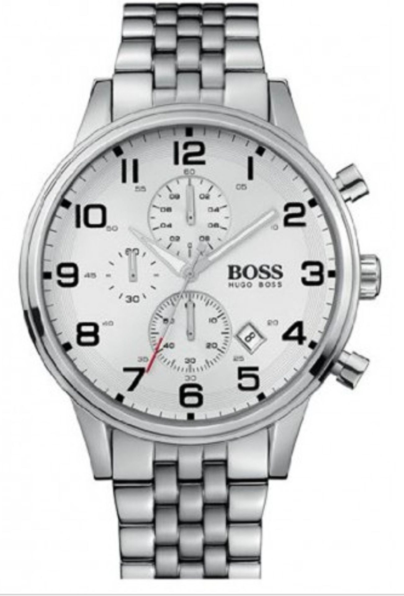 Hugo Boss 1512445 Men's Aeroliner Silver Bracelet Chronograph Watch  Model: HB 1512445.Case: