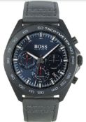 Hugo Boss 1513679 Men's Intensity Grey Leather Strap Chronograph Watch  Description.An Apt Inclusion
