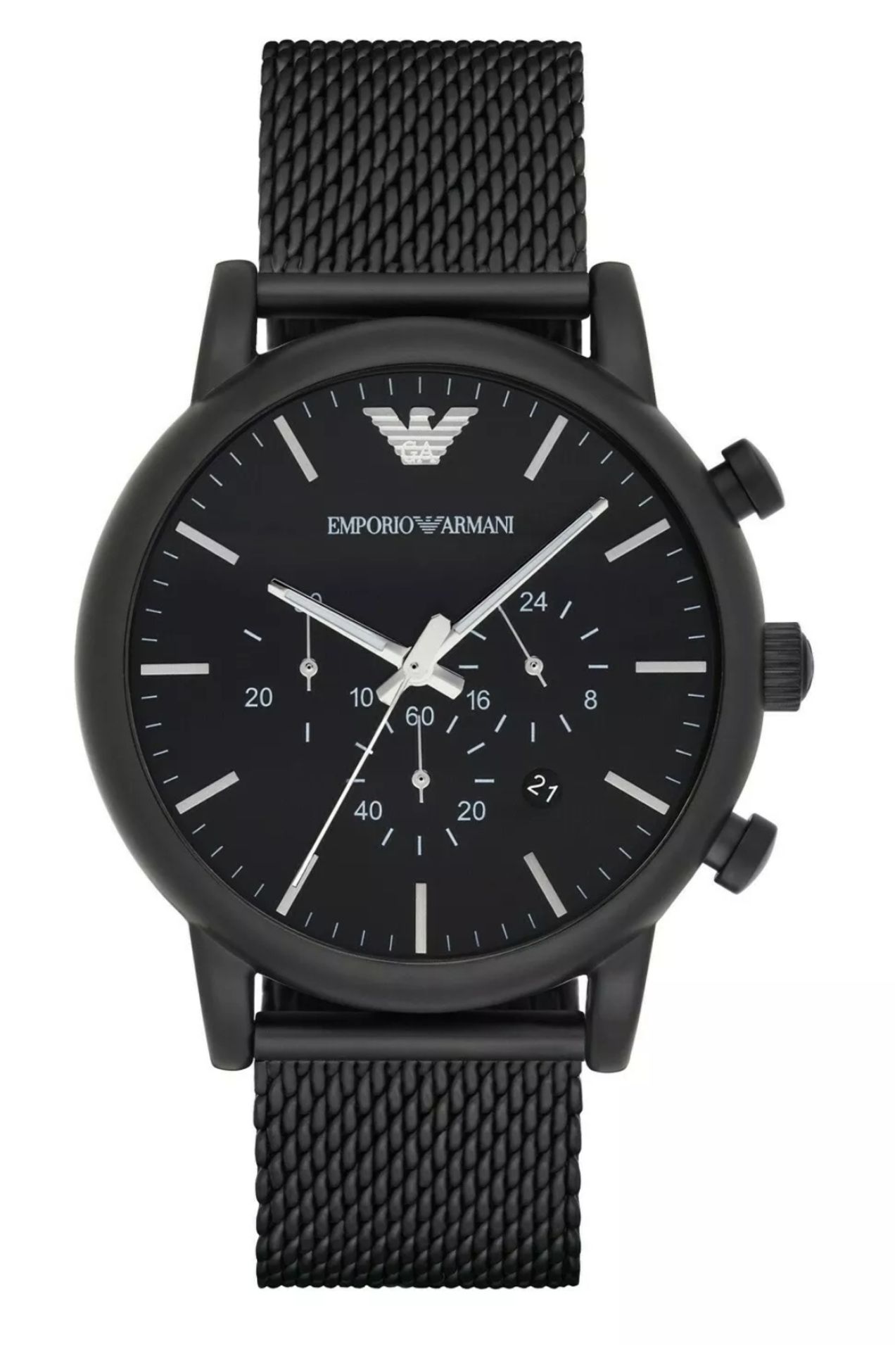 Emporio Armani AR1968 Men's Black Mesh Band Quartz Chronograph Watch     Emporio Armani Is The