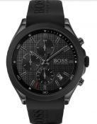 Hugo Boss 1513720 Men's Velocity Black Dial Quartz Chronograph Watch  Push Yourself Beyond Your