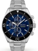 Hugo Boss 1513704 Men's Ocean Edition Blue Dial Silver Bracelet Chronograph Watch  The Hugo Boss