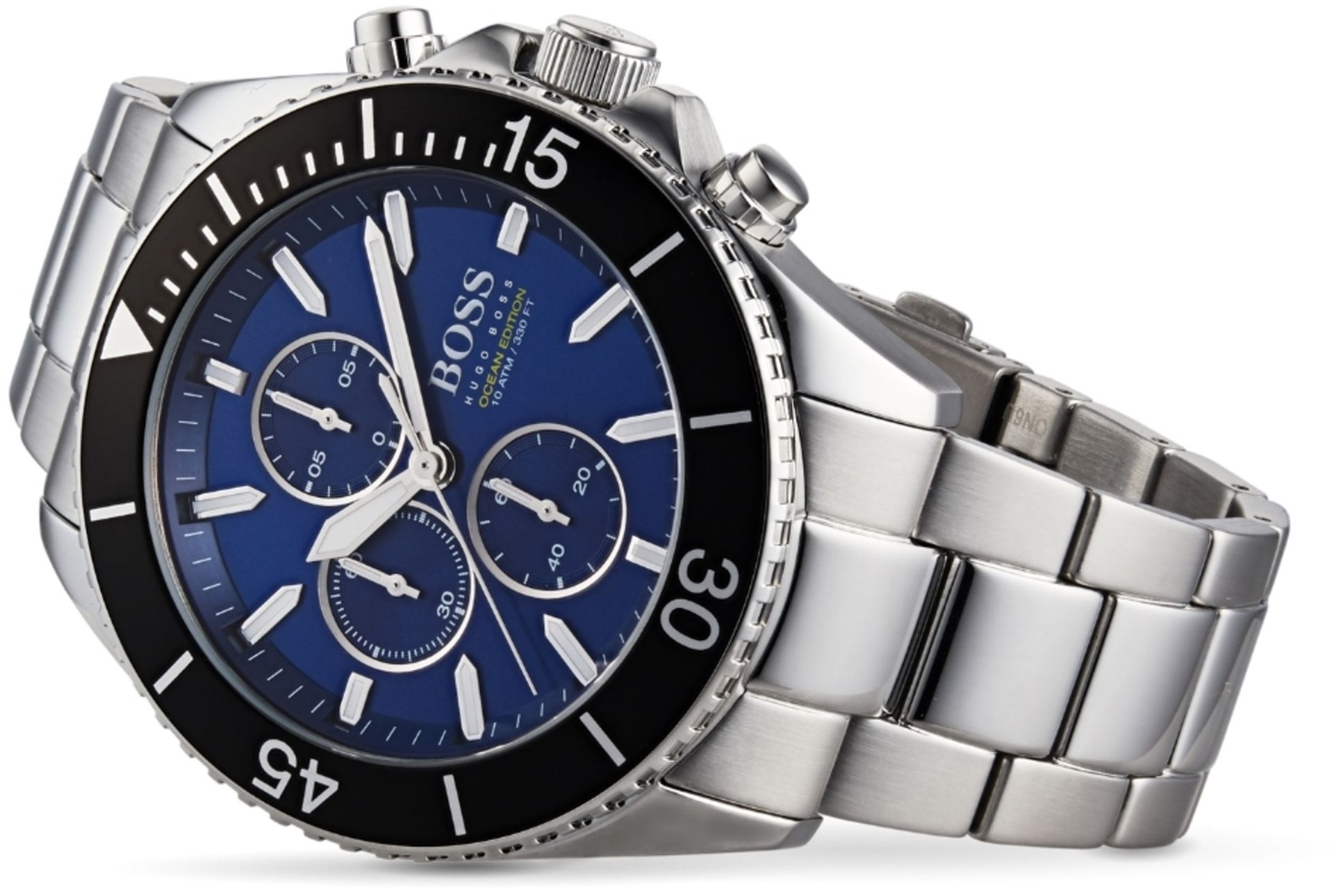 Hugo Boss 1513704 Men's Ocean Edition Blue Dial Silver Bracelet Chronograph Watch - Image 3 of 6