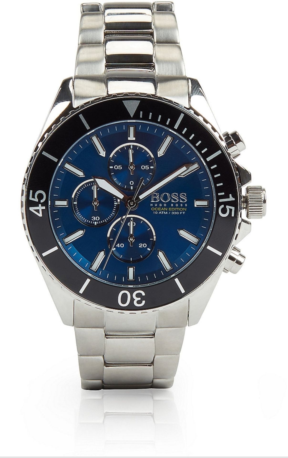 Hugo Boss 1513704 Men's Ocean Edition Blue Dial Silver Bracelet Chronograph Watch - Image 4 of 6
