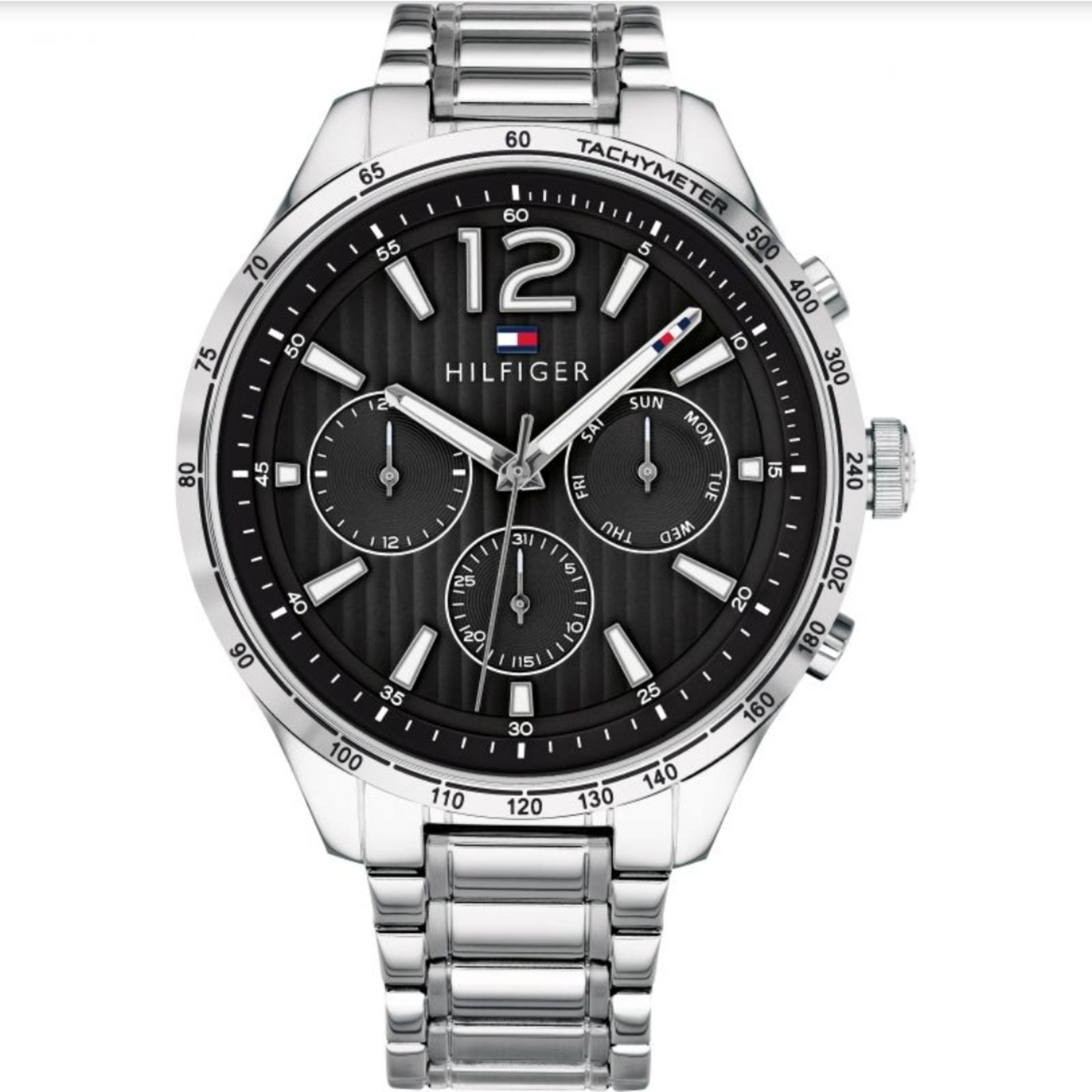 Tommy Hilfiger Men's Gavin Stainless Steel Silver Black Dial Watch 1791469  Tommy Hilfiger Gavin