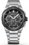Hugo Boss 1513359 Men's Supernova Black Dial Silver Bracelet Chronograph Watch  Model: HB 1513359.
