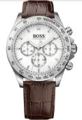 Hugo Boss 1513175 Men's Ikon Brown Leather Strap Chronograph Watch  Hugo Boss Ikon 1513175 Is An