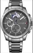 Tommy Hilfiger 1791347 Men's Decker Bracelet Watch In Gunmetal Grey  Fashion Watches Tommy